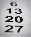 Nombre de vingt calendriers photographie stock Nombre de vingt calendriers photographie stock