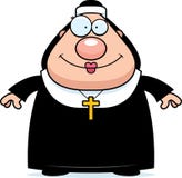 Nonne de sourire de bande dessinée illustration libre de droits Nonne de sourire de bande dessinée illustration libre de droits