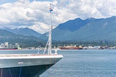 The Noordam ship berthed at Canada Place in Vancouver Harbour royalty free stock photos The Noordam ship berthed at Canada Place in Vancouver Harbour royalty free stock photos