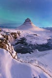 Northern lights appear over Mount Kirkjufell. royalty free stock photos Northern lights appear over Mount Kirkjufell. royalty free stock photos