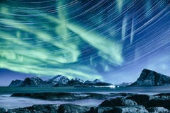 Northern Lights In Norway Stock Photography