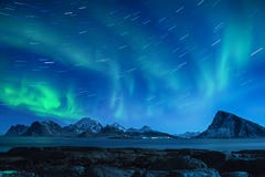 Northern Lights In Norway Stock Photography