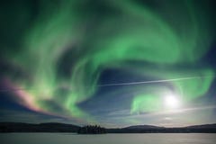 Northern Lights On The Kola Peninsula. Murmansk Region, Russia. Royalty Free Stock Photo