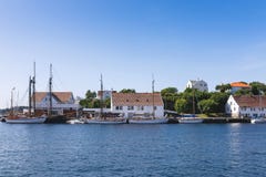 Norwegian Seacoast With Houses And Yachts Stock Photography Norwegian Seacoast With Houses And Yachts Stock Photography