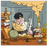 Nostradamus que escreve o futuro ilustração royalty free Nostradamus que escreve o futuro ilustração royalty free