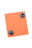 note orange blanc avec l'aimant Photos libres de droits note orange blanc avec l'aimant Photos libres de droits