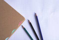 Notebook with pencils royalty free stock photography Notebook with pencils royalty free stock photography