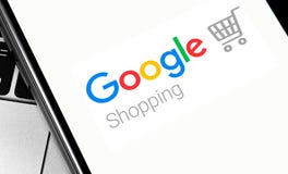Google Shopping logo on the screen