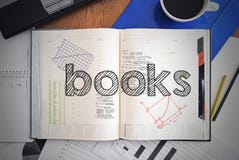 Notebook with text inside associated with the education - Books royalty free stock images Notebook with text inside associated with the education - Books royalty free stock images