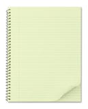 Notebook with typical yellow recycled paper