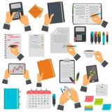 Notes d'affaires, calendrier, liste de remue-ménage, carnet, icônes de couleur de comprimé réglées Différentes manipulations d'af Images libres de droits Notes d'affaires, calendrier, liste de remue-ménage, carnet, icônes de couleur de comprimé réglées Différentes manipulations d'af Images libres de droits