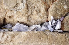 Notes in the wailing wall Israel
