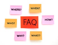 Notes With Questions And Faq Stock Photo