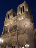 Notre-Dame de Paris illuminated in Paris.