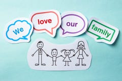 Nous aimons notre famille Photo stock