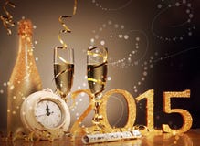 2015 nouvelles années d'Ève de fond de célébration Image stock