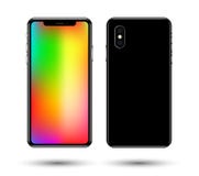 Nouvelles maquettes réalistes de collection de smartphone de téléphone portable avec l'écran vide d'isolement sur le fond blanc V Photo stock Nouvelles maquettes réalistes de collection de smartphone de téléphone portable avec l'écran vide d'isolement sur le fond blanc V Photo stock