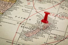 Nova Zelândia no mapa do vintage imagens de stock Nova Zelândia no mapa do vintage imagens de stock