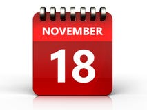 am 18. November Kalender 3d stock abbildung am 18. November Kalender 3d stock abbildung
