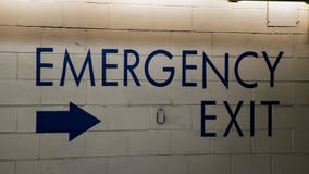Emergency Exit on Wall royalty free stock photo Emergency Exit on Wall royalty free stock photo