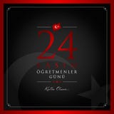 24 November, turkiskt kort för läraredagberöm stock illustrationer 24 November, turkiskt kort för läraredagberöm stock illustrationer
