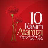10 novembre, anniversaire de Mustafa Kemal Ataturk Death Day Jour du Souvenir d'Ataturk Conception de panneau d'affichage illustration libre de droits 10 novembre, anniversaire de Mustafa Kemal Ataturk Death Day Jour du Souvenir d'Ataturk Conception de panneau d'affichage illustration libre de droits