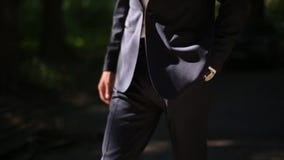 Novio en traje de la boda Novio en traje de la boda