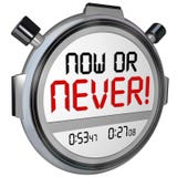 Now or Never Stopwatch Timer Opportunity Deadline Procrastinatio Stock Photography Now or Never Stopwatch Timer Opportunity Deadline Procrastinatio Stock Photography