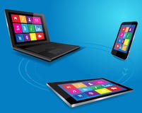 Nowożytny laptop, pastylka i mądrze telefon, ilustracji Nowożytny laptop, pastylka i mądrze telefon, ilustracji