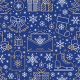 Noël, modèle sans couture de nouvelle année, illustration au trait Dirigez les icônes de l'arbre de Noël de vacances d'hiver, cad Images libres de droits Noël, modèle sans couture de nouvelle année, illustration au trait Dirigez les icônes de l'arbre de Noël de vacances d'hiver, cad Images libres de droits