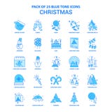 Noël Tone Icon Pack bleue - 25 ensembles d'icône illustration stock Noël Tone Icon Pack bleue - 25 ensembles d'icône illustration stock