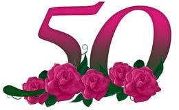 Nr. 50 mit Blumen stock abbildung Nr. 50 mit Blumen stock abbildung