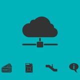 Nube que computa, plano del icono del servidor stock de ilustración Nube que computa, plano del icono del servidor stock de ilustración