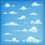 Nubes de la historieta fijadas en fondo del cielo azul libre illustration Nubes de la historieta fijadas en fondo del cielo azul libre illustration