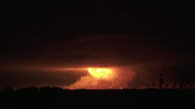 Nuclear explosion with a huge shock wave across the whole horizon
