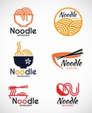 Nudelrestaurant- und -Lebensmittellogovektordesign stock abbildung Nudelrestaurant- und -Lebensmittellogovektordesign stock abbildung