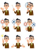 Nueve diversos expresiones y gestos de un hombre libre illustration Nueve diversos expresiones y gestos de un hombre libre illustration