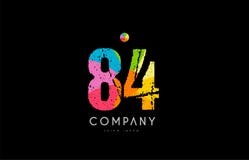 84 number grunge color rainbow numeral digit logo. Number 84 logo icon design with grunge texture and rainbow colored pattern stock illustration 84 number grunge color rainbow numeral digit logo. Number 84 logo icon design with grunge texture and rainbow colored pattern stock illustration