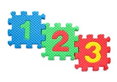 Number Puzzles Isolated Royalty Free Stock Photography Number Puzzles Isolated Royalty Free Stock Photography