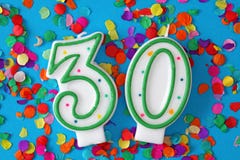 Free Number Thirty Birthday Candle Stock Photography - 13446992