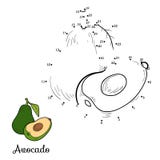 Numbers vector game: fruits and vegetables (avocado) stock illustration Numbers vector game: fruits and vegetables (avocado) stock illustration