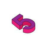 nummer 5, 3D gekleurd isometrisch pictogram Element van 3d woorden en symbolenpictogram voor mobiele concept en webtoepassingen I royalty-vrije illustratie nummer 5, 3D gekleurd isometrisch pictogram Element van 3d woorden en symbolenpictogram voor mobiele concept en webtoepassingen I royalty-vrije illustratie