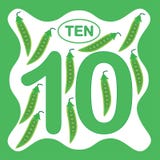Nummerieren Sie 10 zehn, die pädagogische Karte und die Zählung lernen vektor abbildung Nummerieren Sie 10 zehn, die pädagogische Karte und die Zählung lernen vektor abbildung