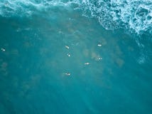 Nuotata dei surfisti in acqua blu Fotografie Stock Libere da Diritti Nuotata dei surfisti in acqua blu Fotografie Stock Libere da Diritti