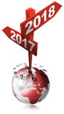 Nuovo anno 2017 2018 - due segnali stradali royalty illustrazione gratis Nuovo anno 2017 2018 - due segnali stradali royalty illustrazione gratis