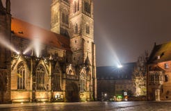 Nuremberg-Germany- foggy night- Sebaldus church