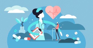 Nurse vector illustration. Flat tiny medical aid occupation persons concept royalty free illustration Nurse vector illustration. Flat tiny medical aid occupation persons concept royalty free illustration