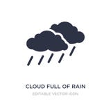 nuvem completamente do ícone da chuva no fundo branco Ilustração simples do elemento do conceito do tempo ilustração royalty free nuvem completamente do ícone da chuva no fundo branco Ilustração simples do elemento do conceito do tempo ilustração royalty free