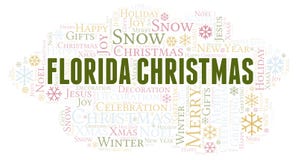 Nuvem da palavra do Natal de Florida ilustração royalty free Nuvem da palavra do Natal de Florida ilustração royalty free
