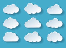 Nuvens com sombra ilustração royalty free Nuvens com sombra ilustração royalty free
